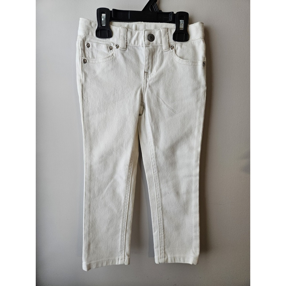 Ralph Lauren Kids Girls White Denim Jeans Size 5 Straight Leg Stretch‎ Cotton